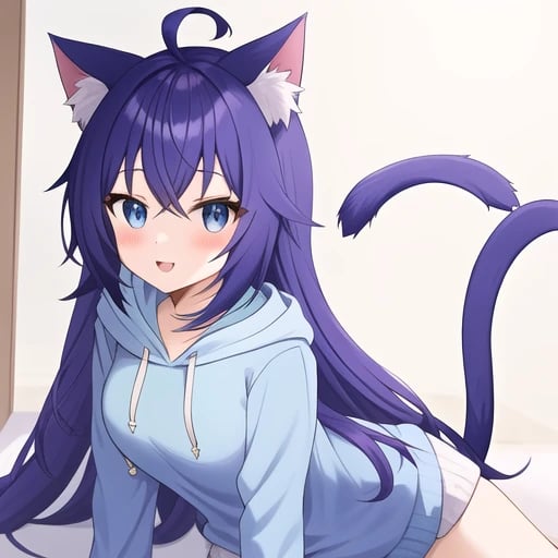 Anime cat best sale girl hoodie