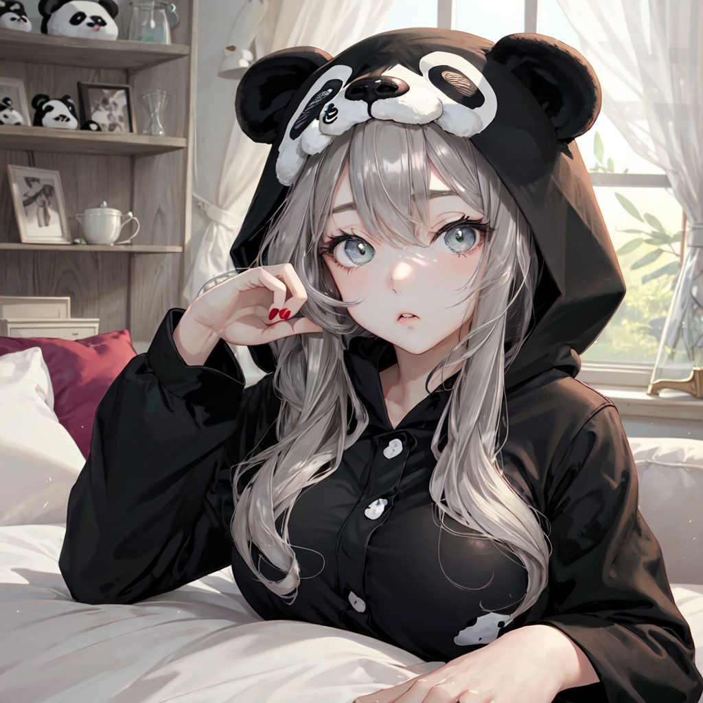 Anime girl sale panda hoodie