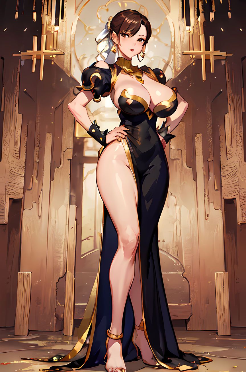 AI Art: chun li black dress by @nibelheim | PixAI