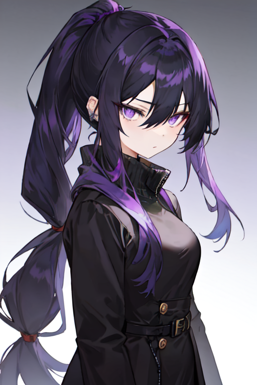 AI Art Cold purple eyes anime girl by Lord Aamon PixAI