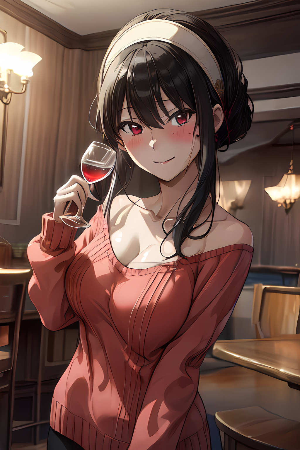 cleavage, big boobs, red eyes, Yor Forger, Spy x Family, anime