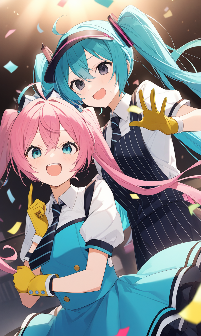 AI Art: A Playful Encounter: Hatsune Miku and Kasane Teto as Waitresses by  @SlyKnightJr. | PixAI