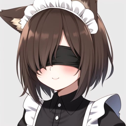 Premium AI Image  Anime girl with black hair and a blindfold