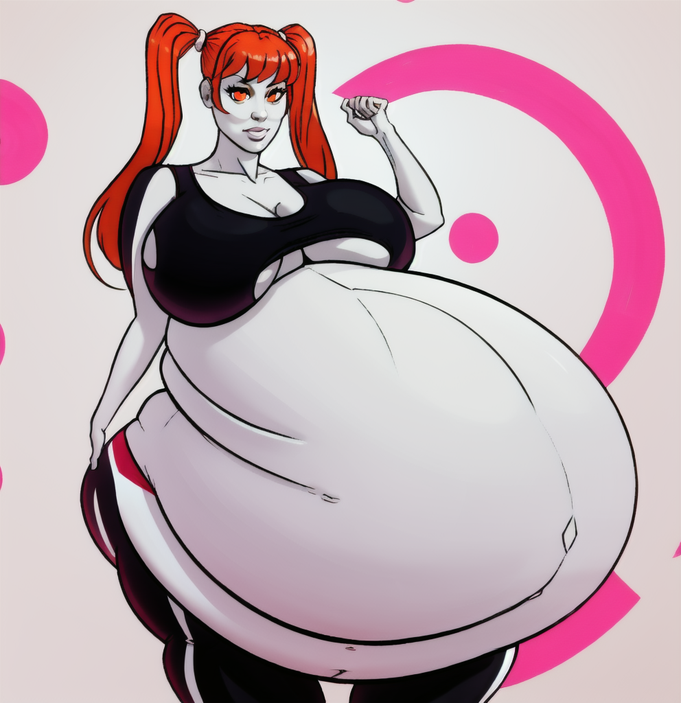 AI Art: hyper pregnant monika 3 by @a horny person | PixAI