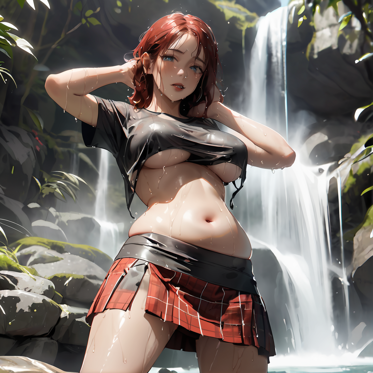 AI Art: one more waterfall babe. by @Dirty old Punk (A) | PixAI