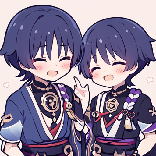 AI Art Chibi Scaramouche Wanderer Genshin Impact by MariWe