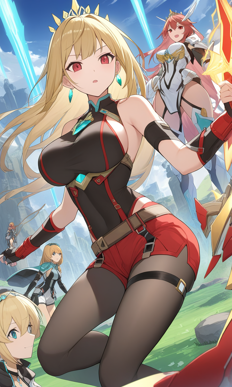 AI Art: Mythra and Pyra in Their Unique Xenoblade Chronicles Outfits by  @BrightDancerVI | PixAI