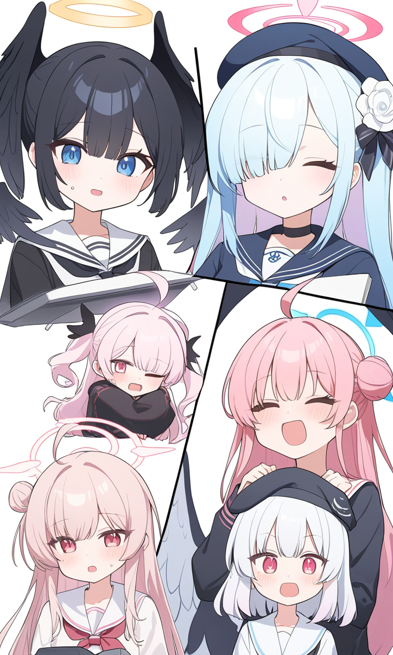 AI Art: Gathering of the Blue Archive Cute Characters: Arona, Hanako,  Koharu, Mika, and Plana. by @GentleDreamerV | PixAI