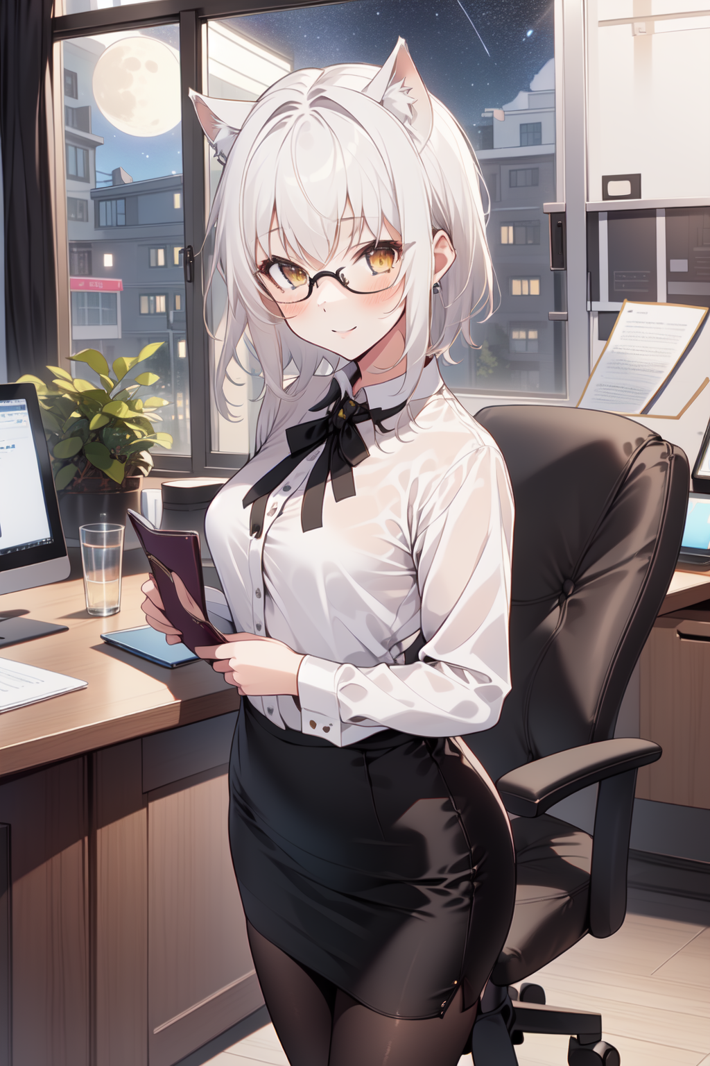 AI Art: Koneko Toujou - Office Lady 02 por @Crimson Dragon | PixAI