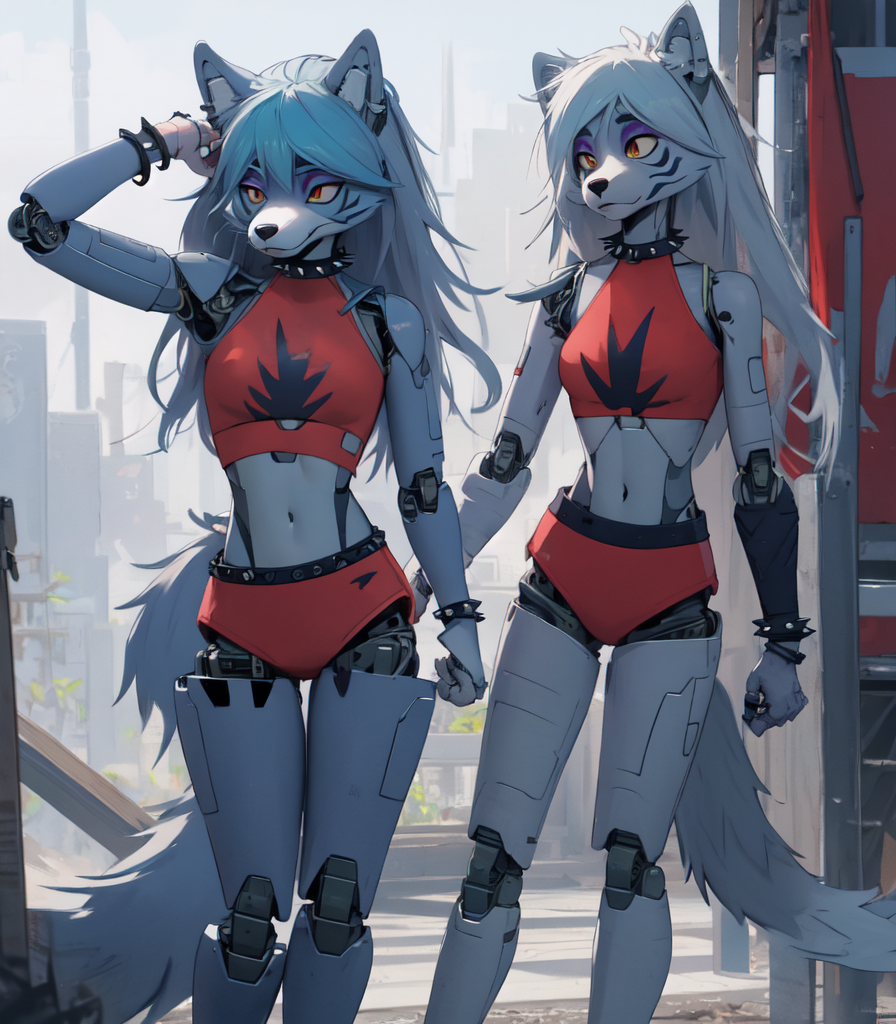 AIイラスト: two roxanne wolf on the street 作者 @luisito | PixAI