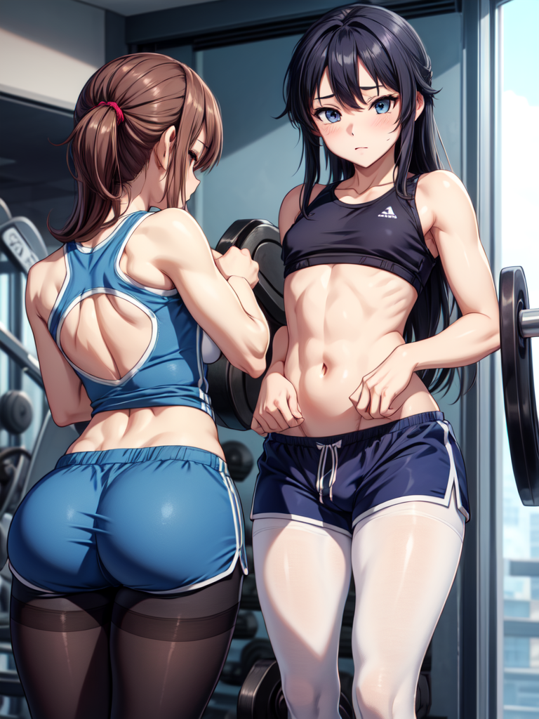 AI Art: Besties at gym by @🥀♀️Waifu 🖤 | PixAI