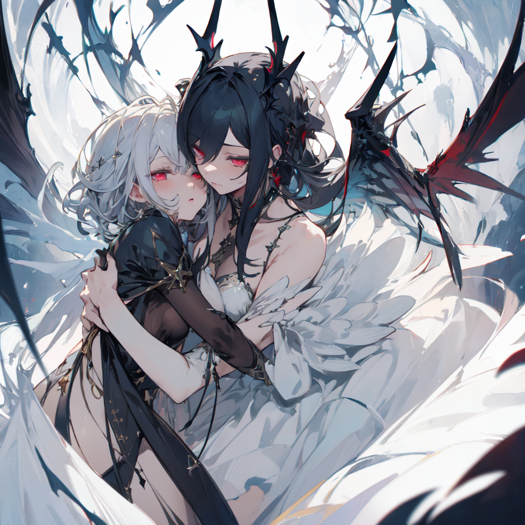 AI Art: Angel And A Demon by @Code Geas | PixAI