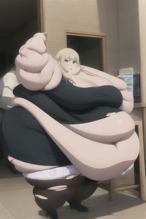 ssbbw anime AIイラスト: ssbbw office fat girl 作者 @Kolobokpovesilsa | PixAI
