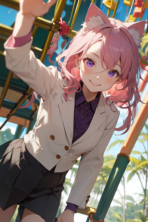 cat girl with pink hair - Playground