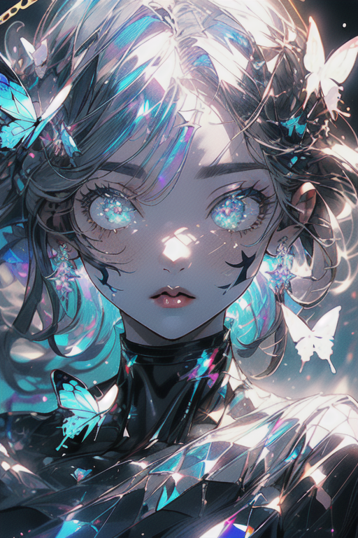 AI Art: holographic girl by @ruby | PixAI