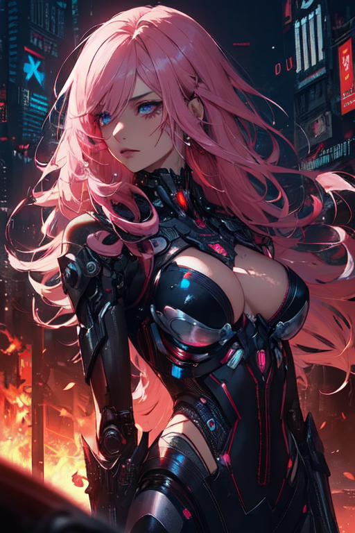 AI Art: cyberpunk inspired anime girl by @PARADOX