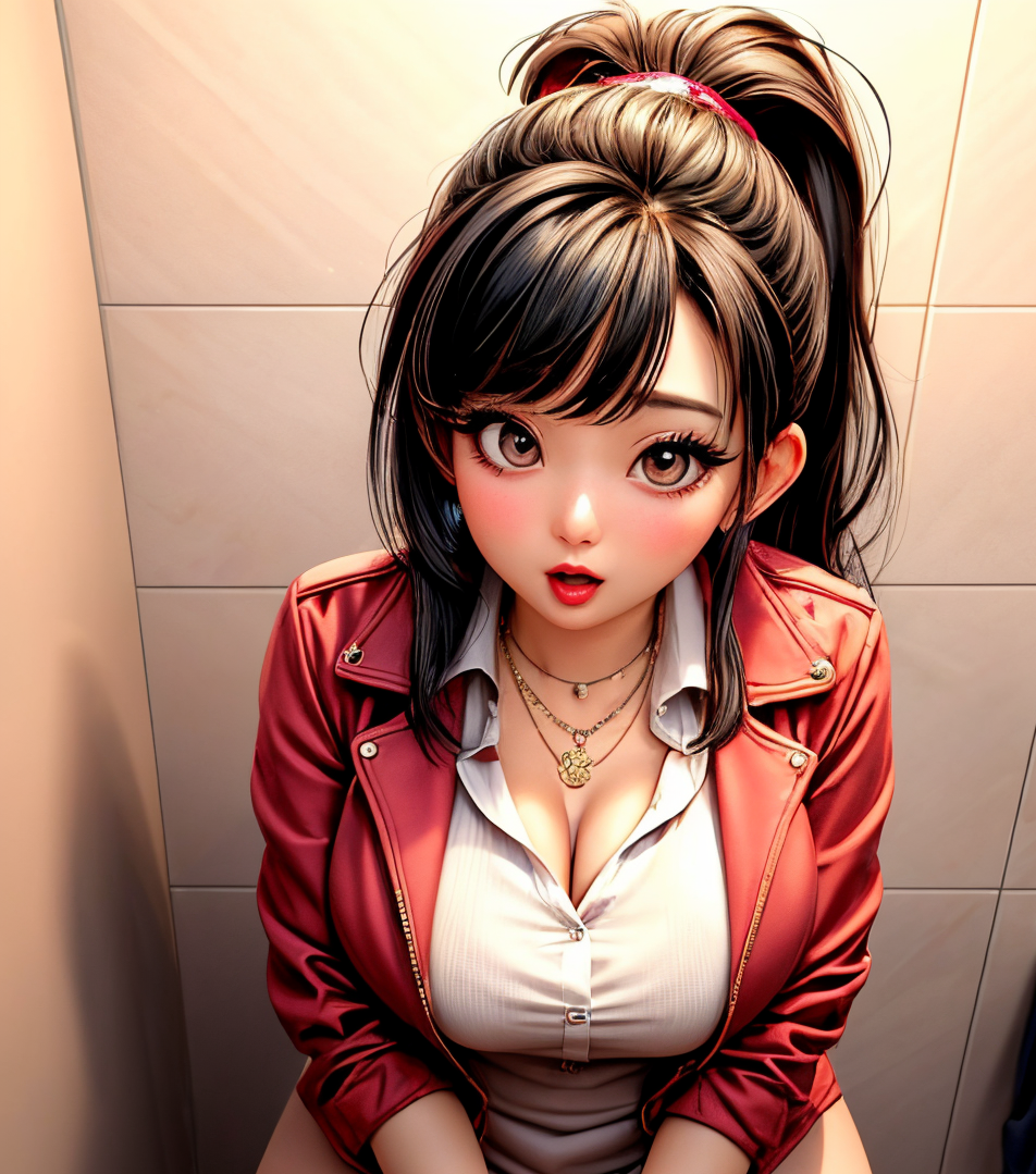 AI Art LoRA Model: Caught Peeing - Embarrassed women caught on the toilet |  PixAI