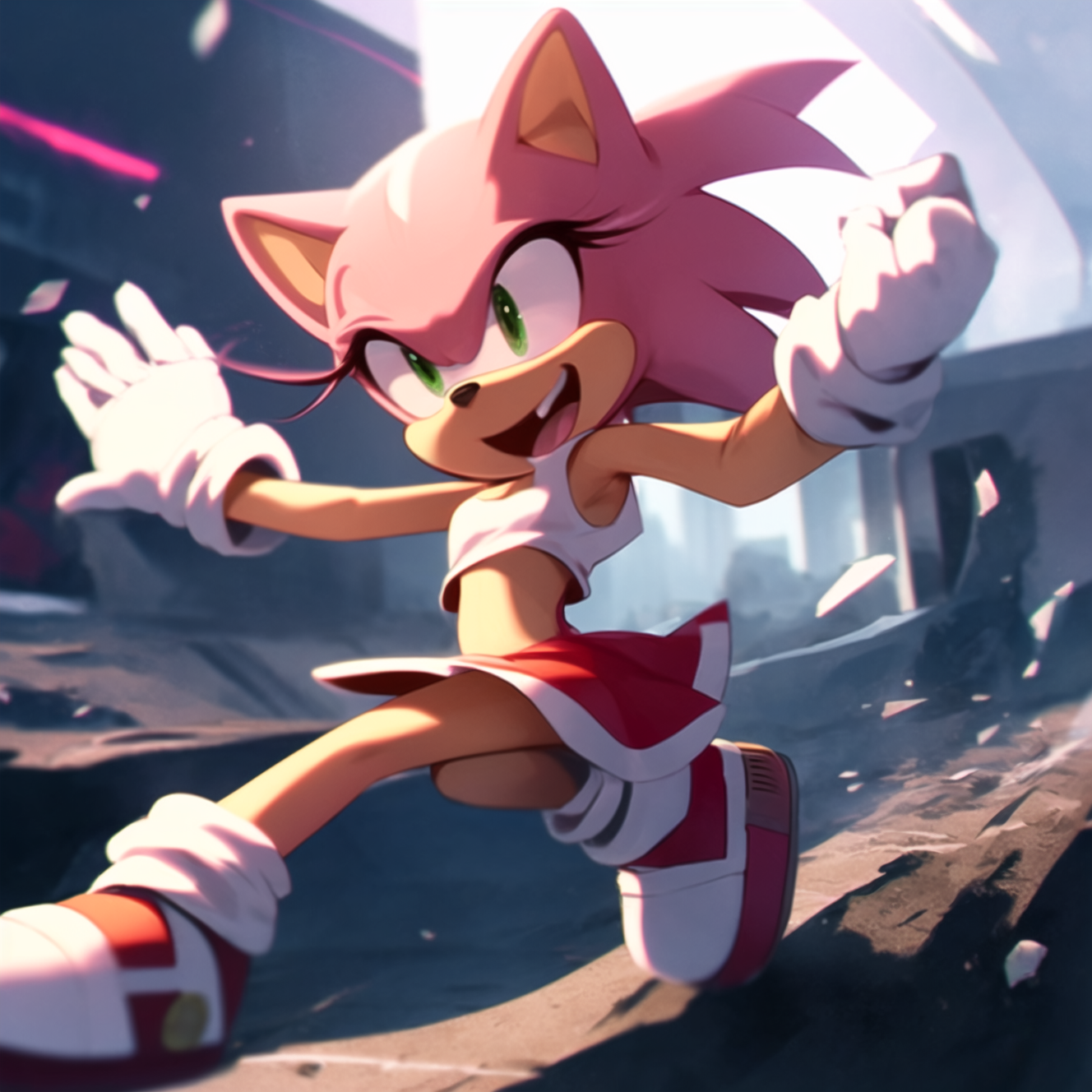 AI Art: Pink Sonic by @Anonymous