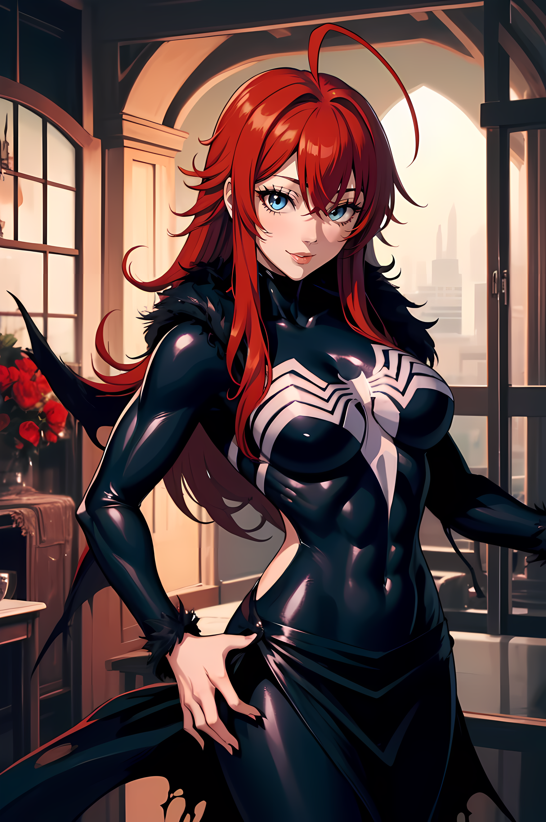 Arte AI: Rias Gremory (Venom suit) 5 por @David Leatherhoff | PixAI