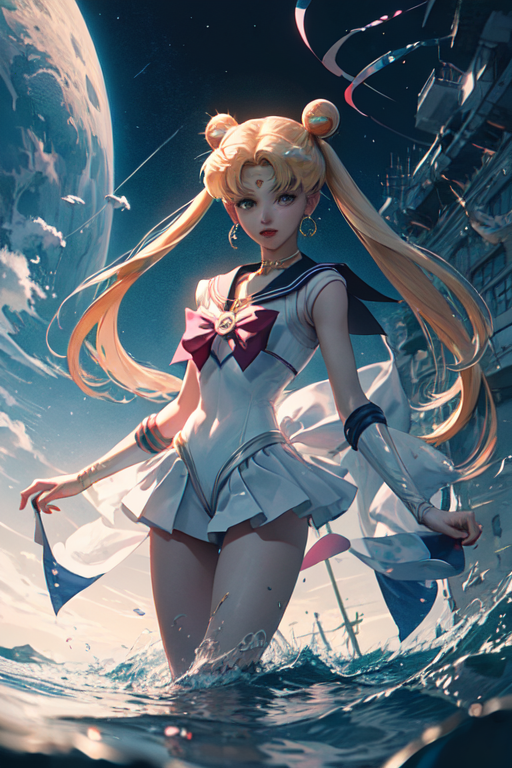 Saucy Sailor Moon Cleavage Painting Art shops