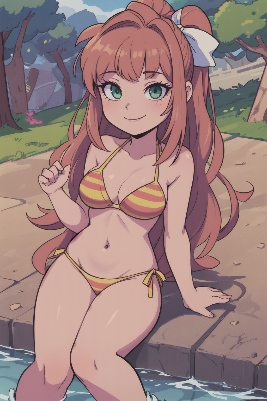 AI Art: monika(ddlc) in bikini by @Boydoki491 | PixAI