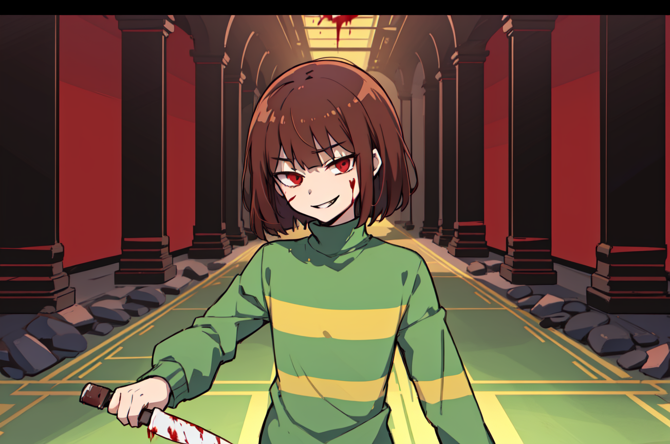 AI Art: Undertale Chara by @Daz