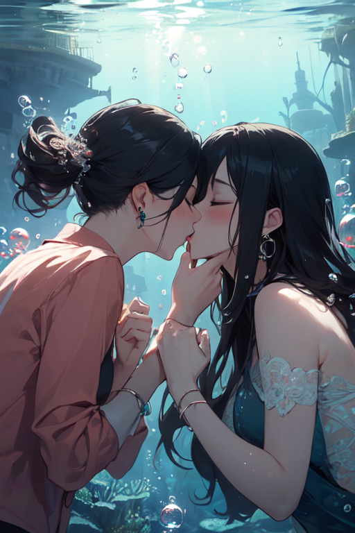 AI Art: Almost Kiss by @Mira