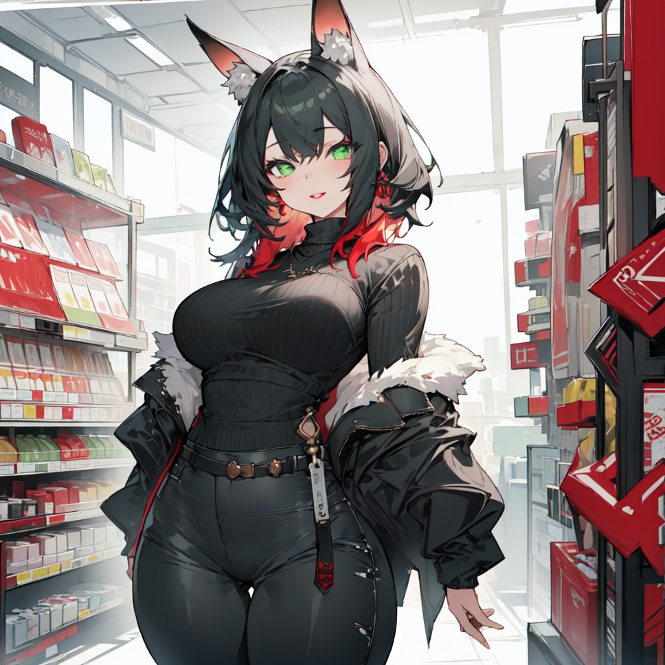 AI Art: Neko MILF at store by @war corgi | PixAI