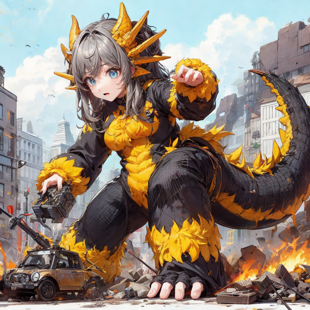 AI Art: giantess kaijuu by @SKTKT | PixAI