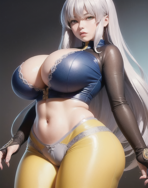 AI Art: blue top big breasts girl by @Kylo