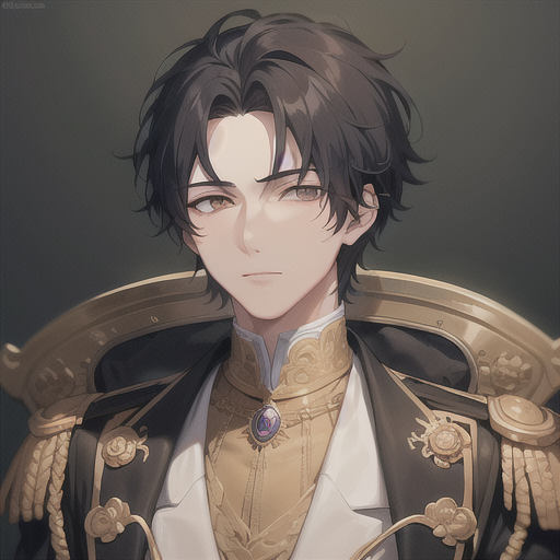 AI Art: anime man black hair golden eyes by @Tilber Bruno