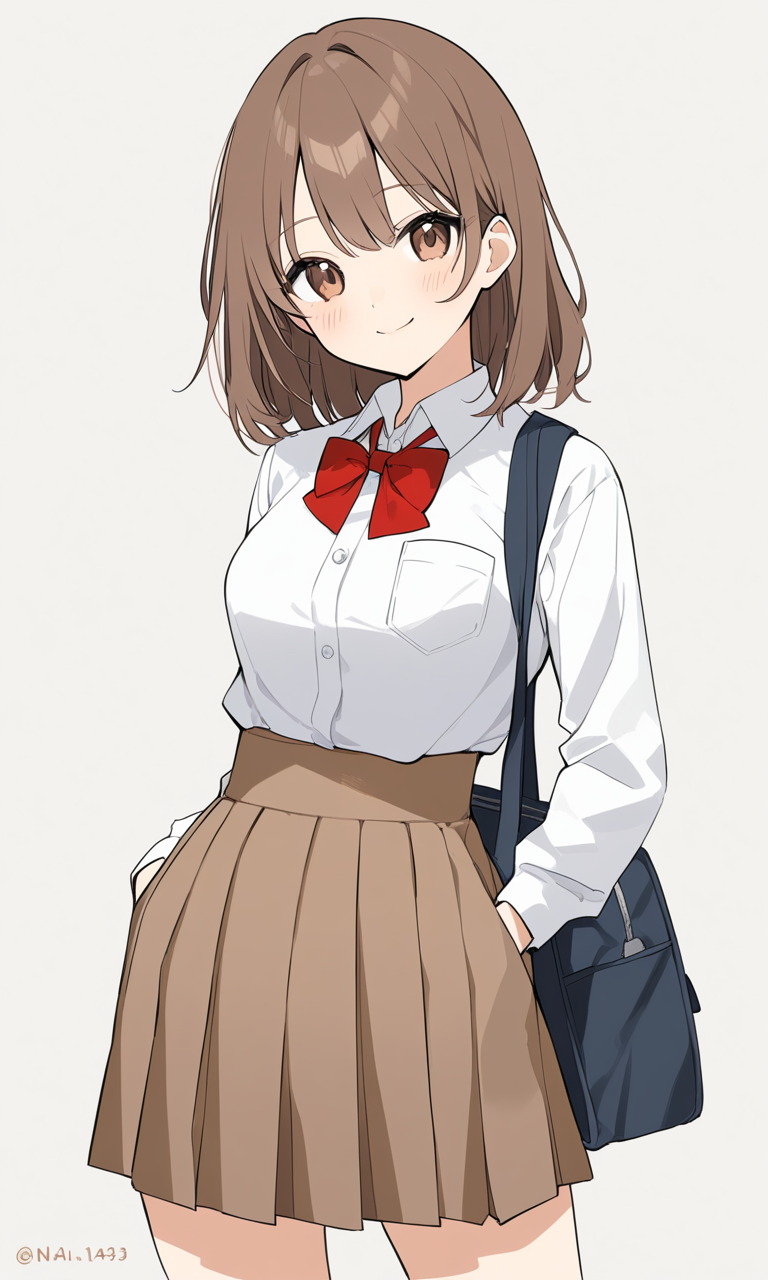 制服　お尻突き出し AIイラスト: 「1girl」 - お尻を突き出している 作者 @静かな猿ちゃん | PixAI