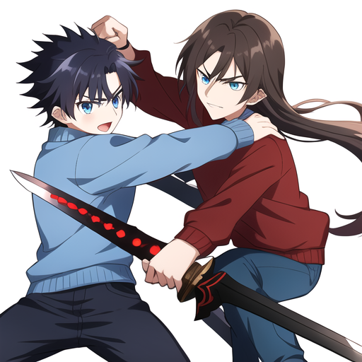 anime boys fighting