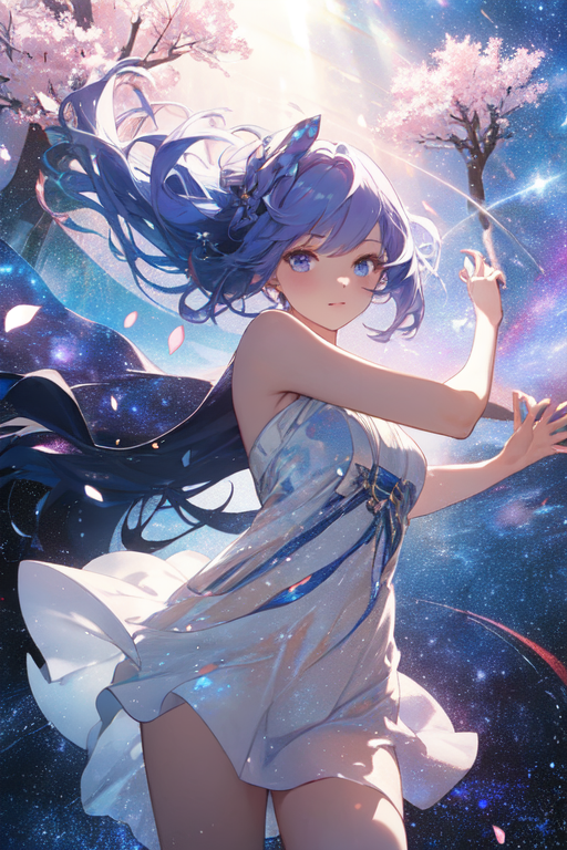 anime girl galaxy dress