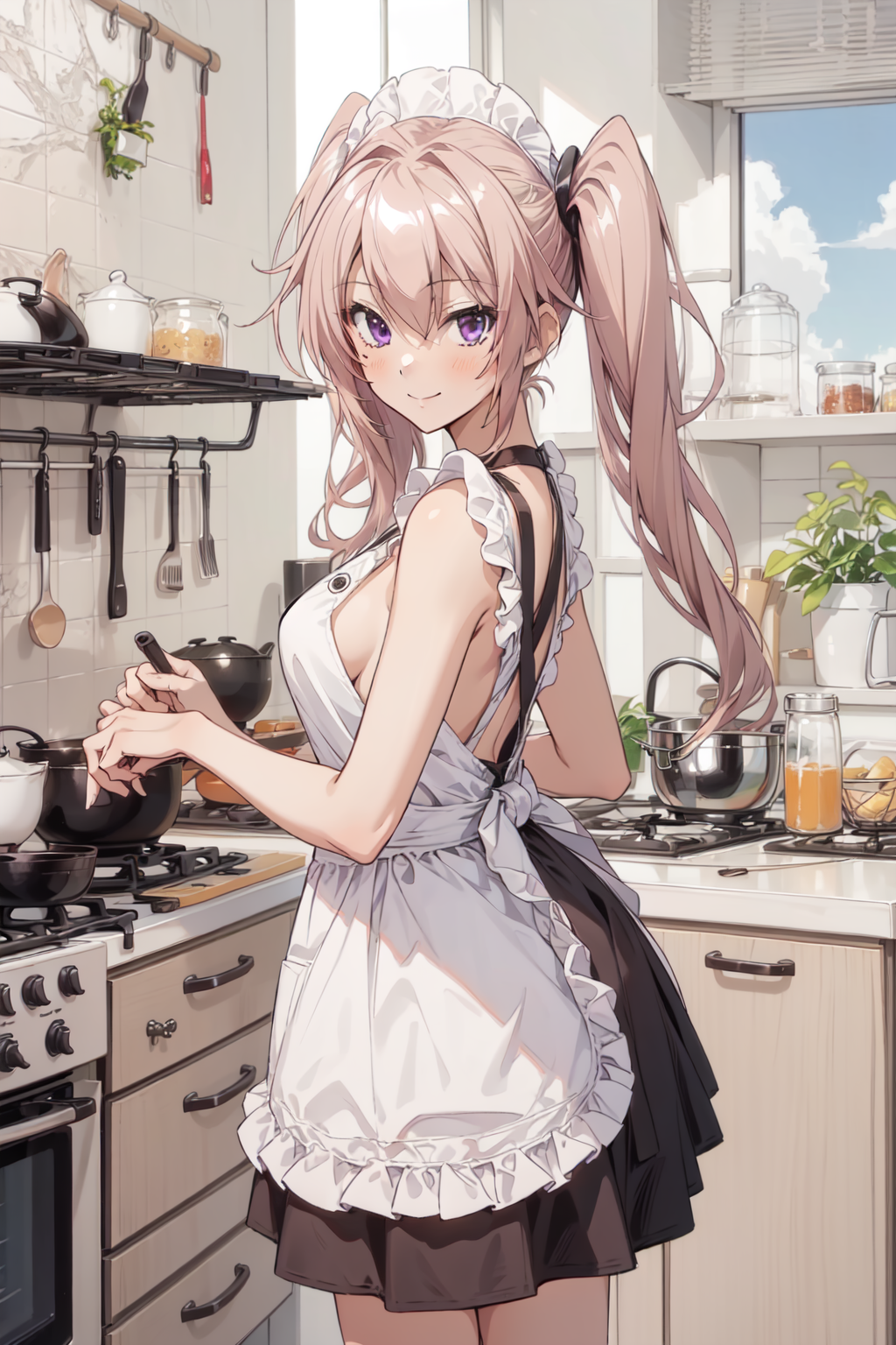 AI Art: Irina Shidou - Naked Apron 01 by @Crimson Dragon | PixAI