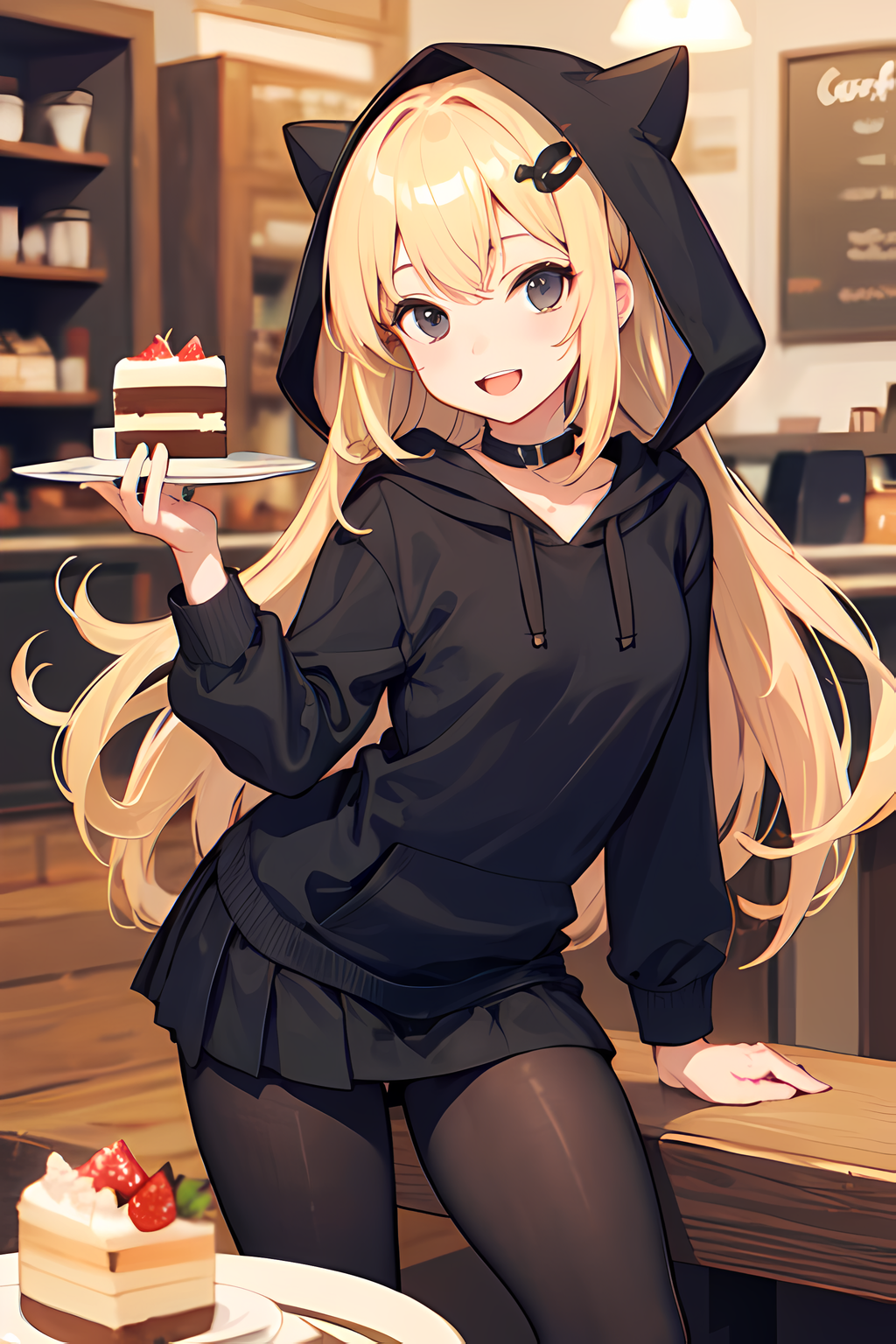 Anime girl hotsell with black hoodie