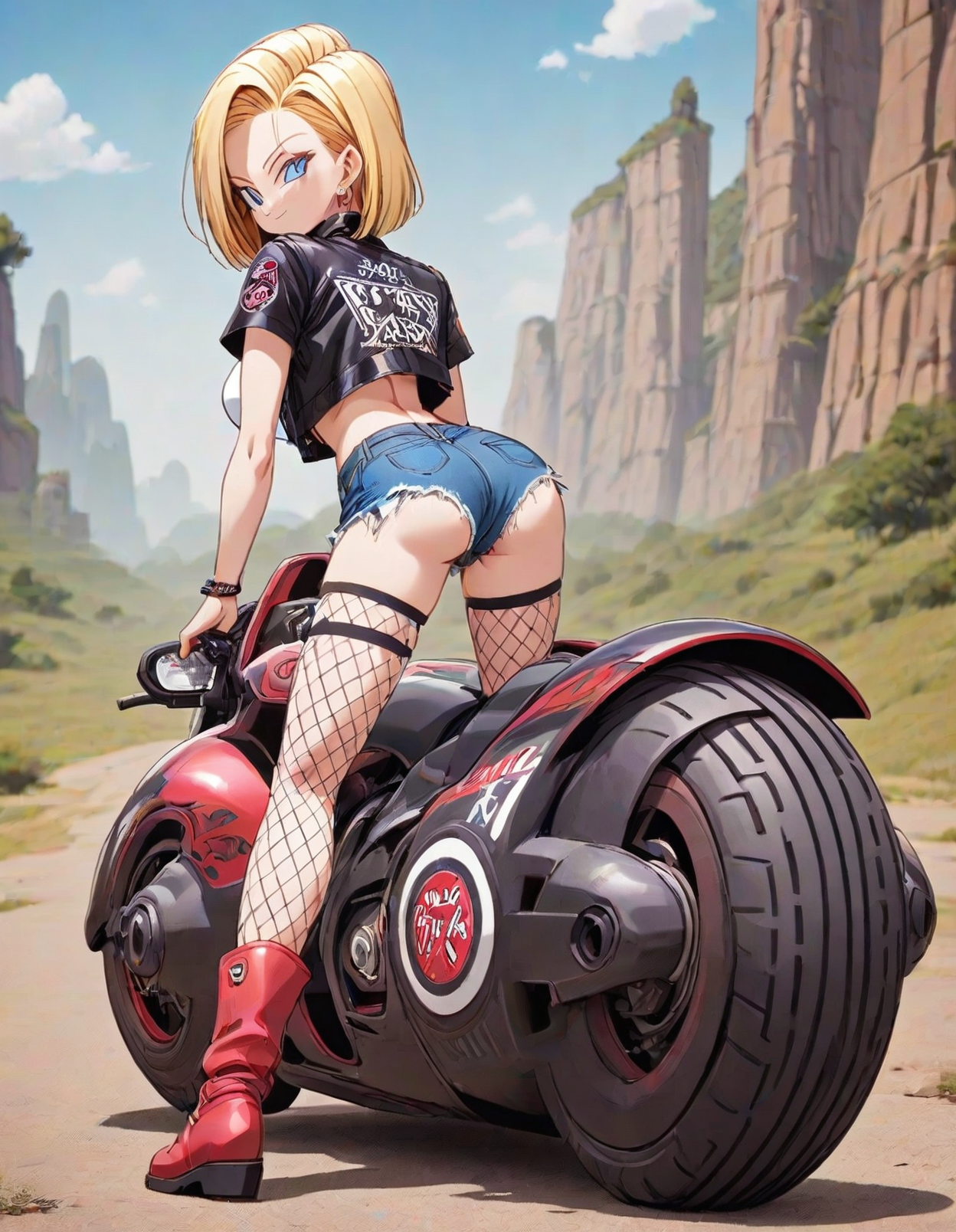 AI Art: Android 18🏍️ (Dragon Ball) by @TMG | PixAI