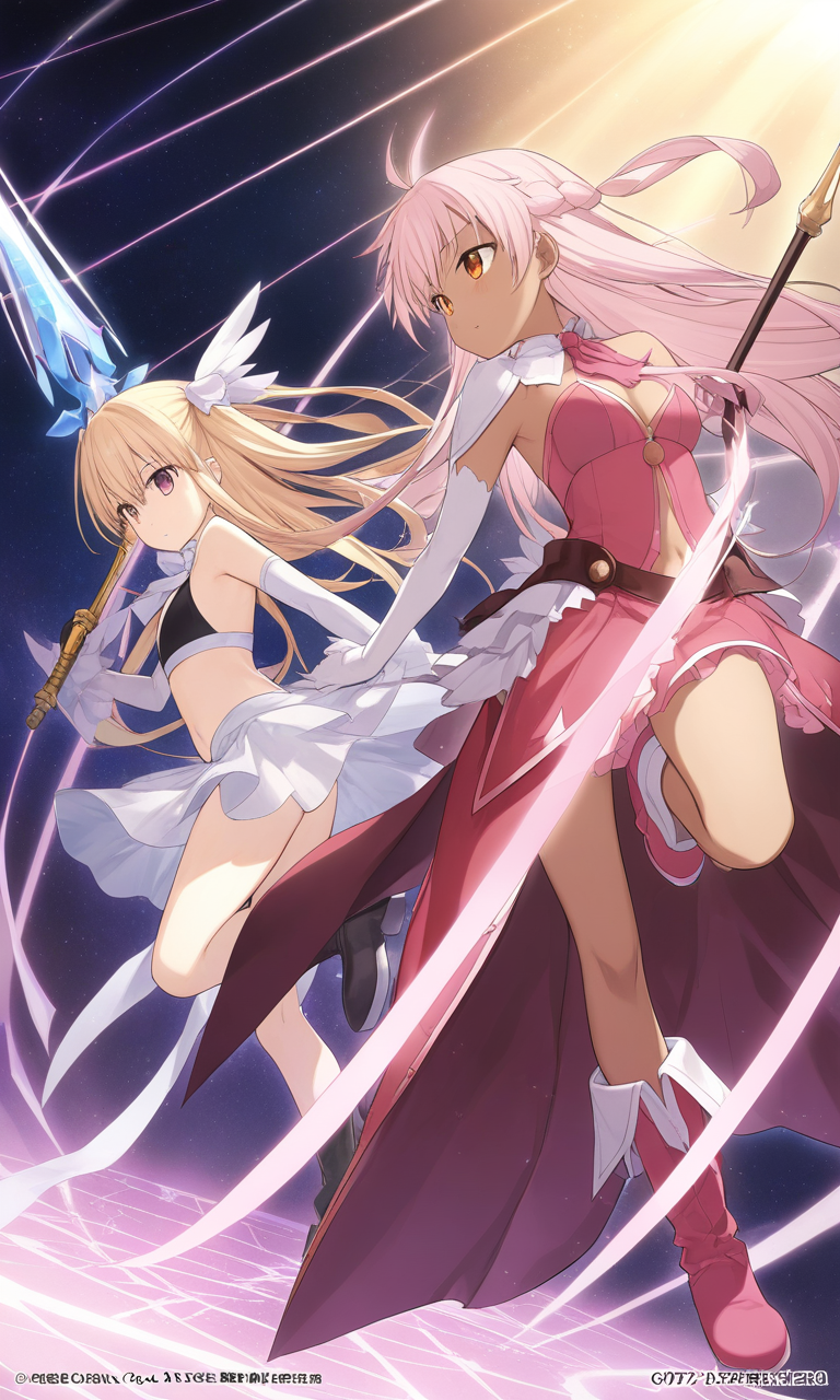 AI Art: 「Fate/kaleid liner プリズマ・イリヤ」 - チロルとイリヤの2人の魔法少女 by @楽しい銀探検家様 | PixAI