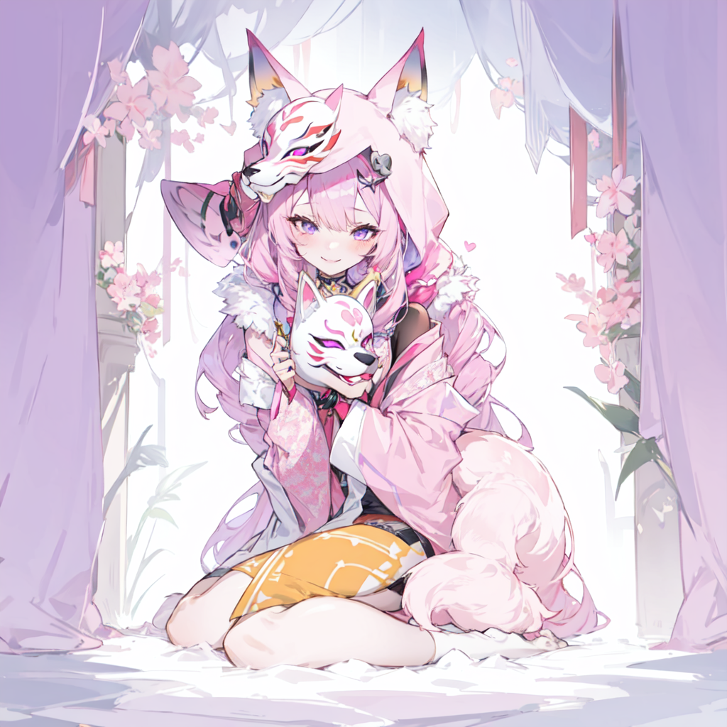 AI Art: Pink Fox Girl by @RikuTales | PixAI