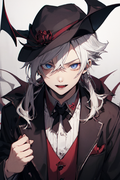 Cute Cartoon Vampire Boy And Witch In Anime, Manga Style. Royalty