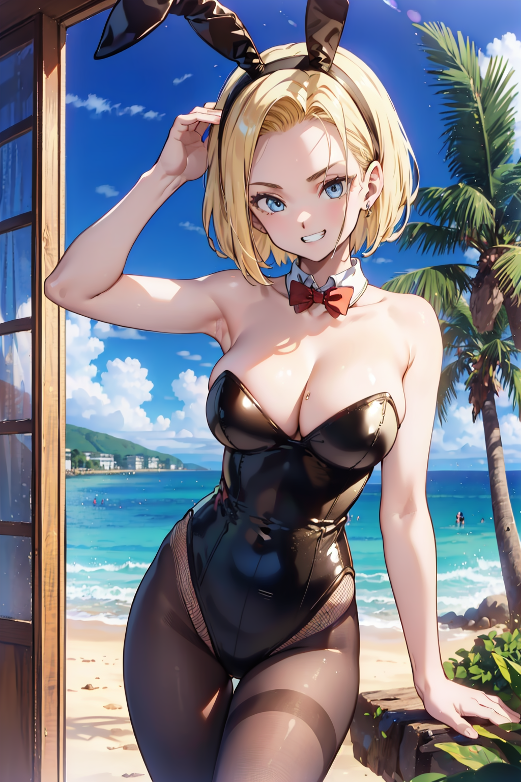 AI Art: Android 18 ~Bunny Girl Island?~ [Dragon Ball Z] by @justAFanDude |  PixAI