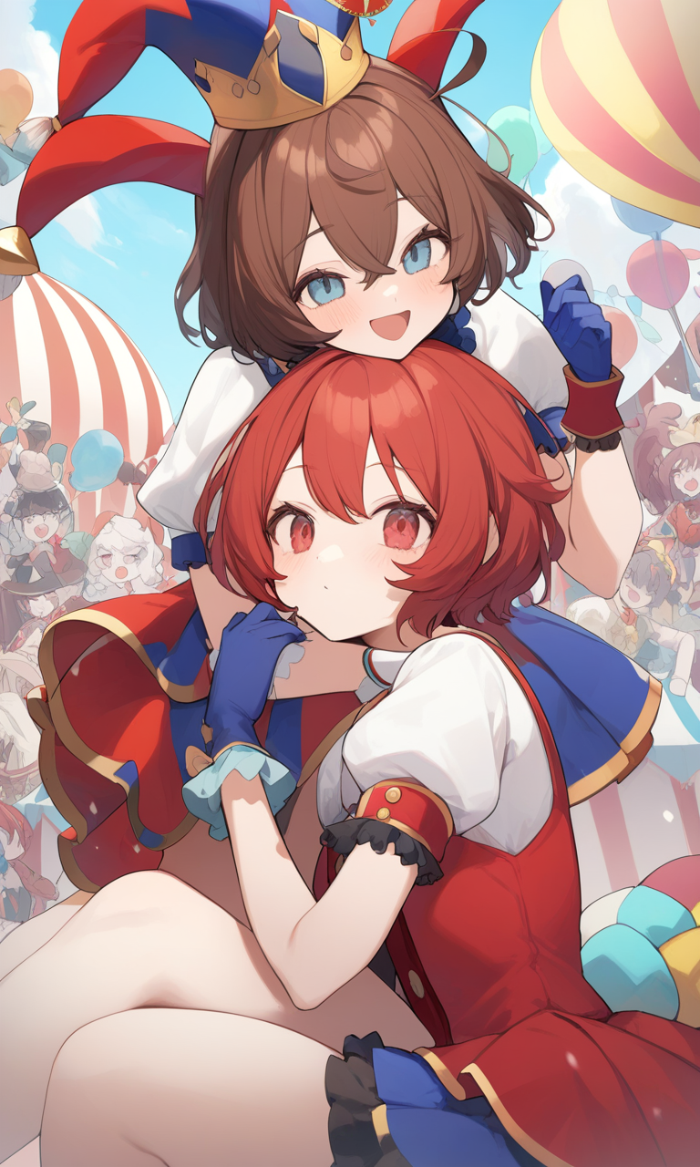 AI Art: 「The Amazing Digital Circus」 - Pomni & Ragatha by @賢い探検家様 | PixAI