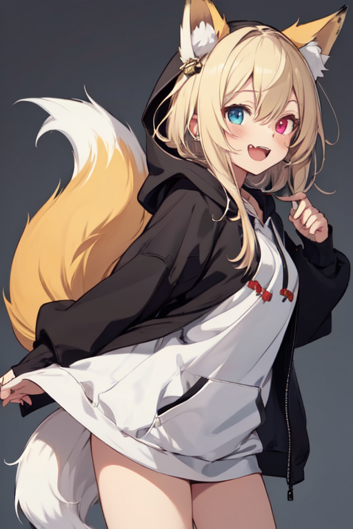 Anime girl with animal hoodie best sale