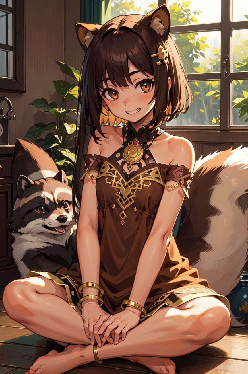 Cute anime tanuki girl