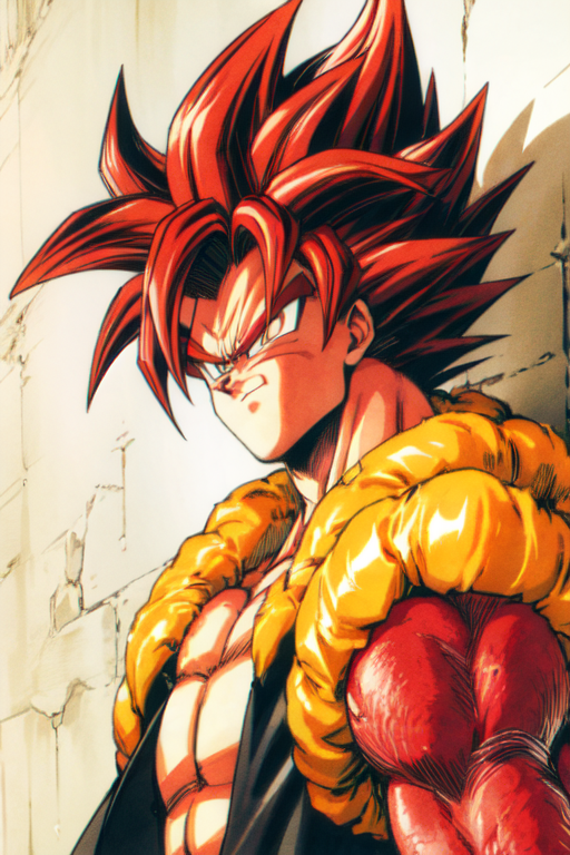 AI Art Generator: Goku with a mouth in super Saiyan