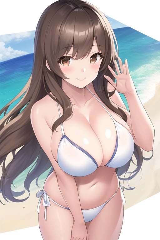 Wallpaper : women, long hair, brunette, big boobs, cleavage