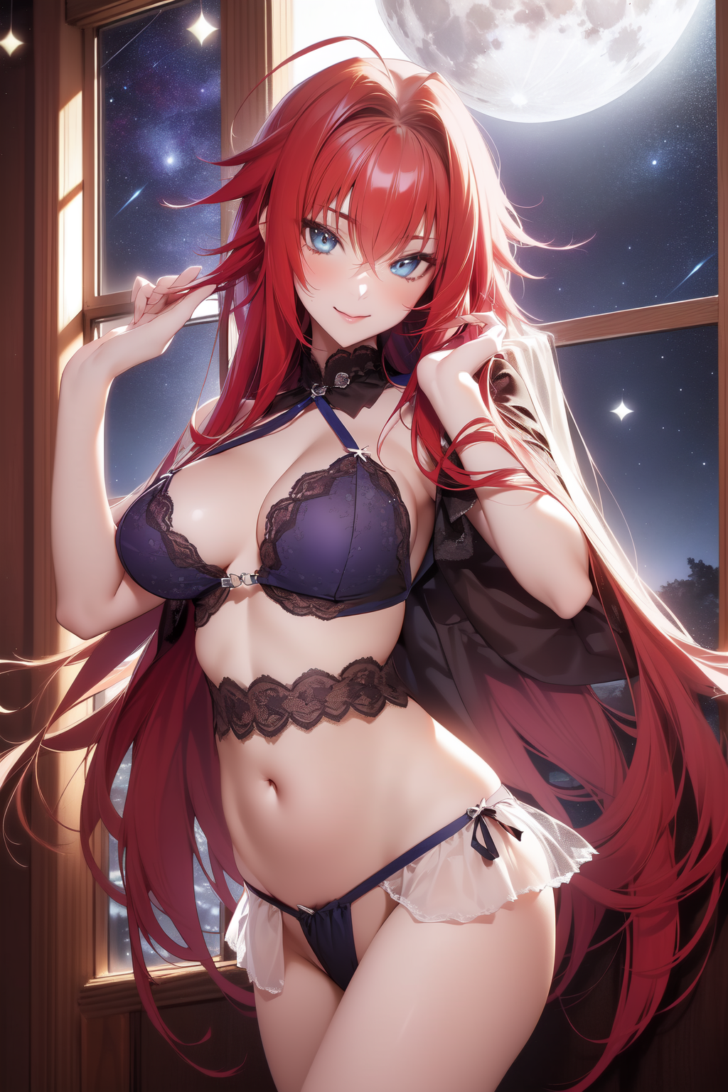 AI Art: Rias Gremory - Lingerie 03 by @Crimson Dragon | PixAI