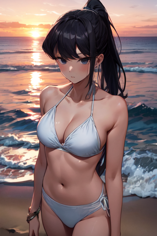 AI Art komi shouko at the beach. por otakumouse23 PixAI