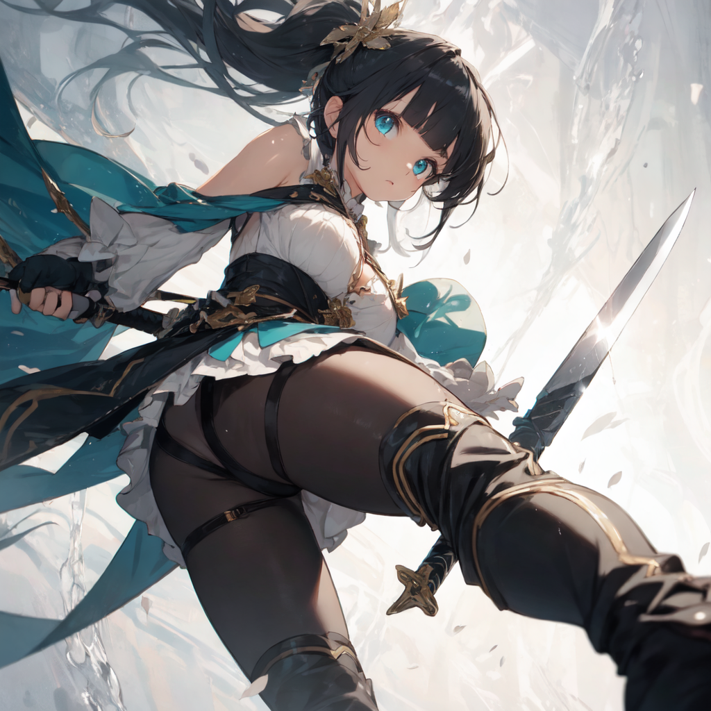 AI Art: Anime girl with a sword by @Dark07