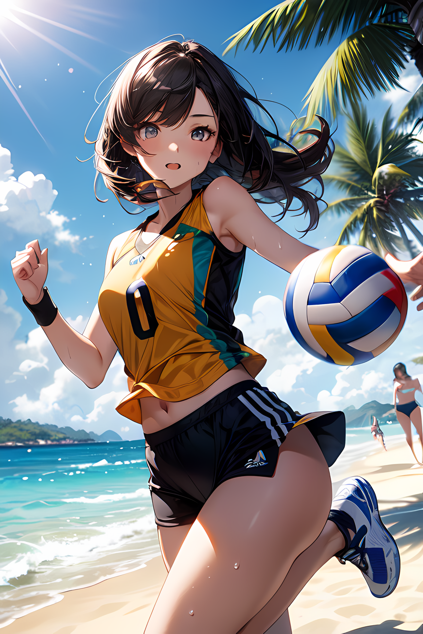 Premium AI Image  Capturing the Dynamic Energy of Anime Volleyball
